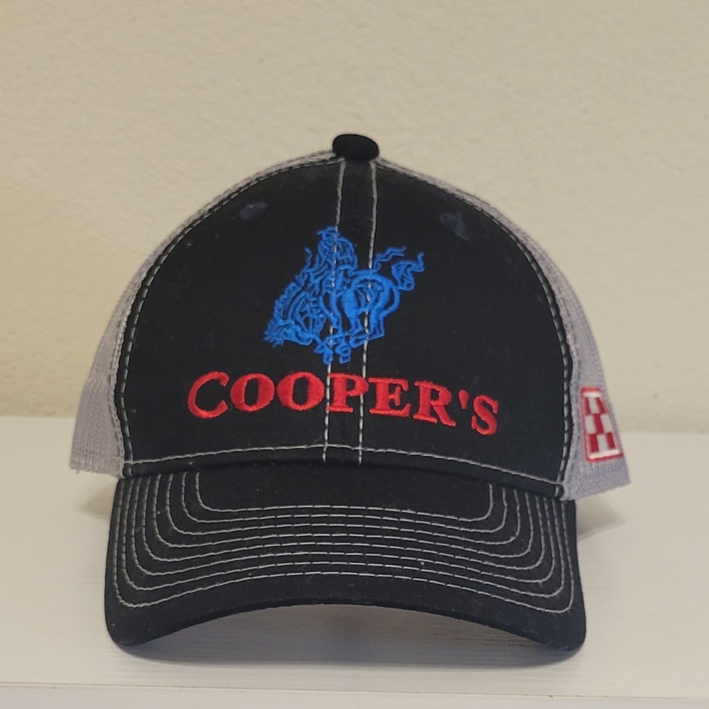Cooper's Embroidered Trucker's Black and Gray Cap